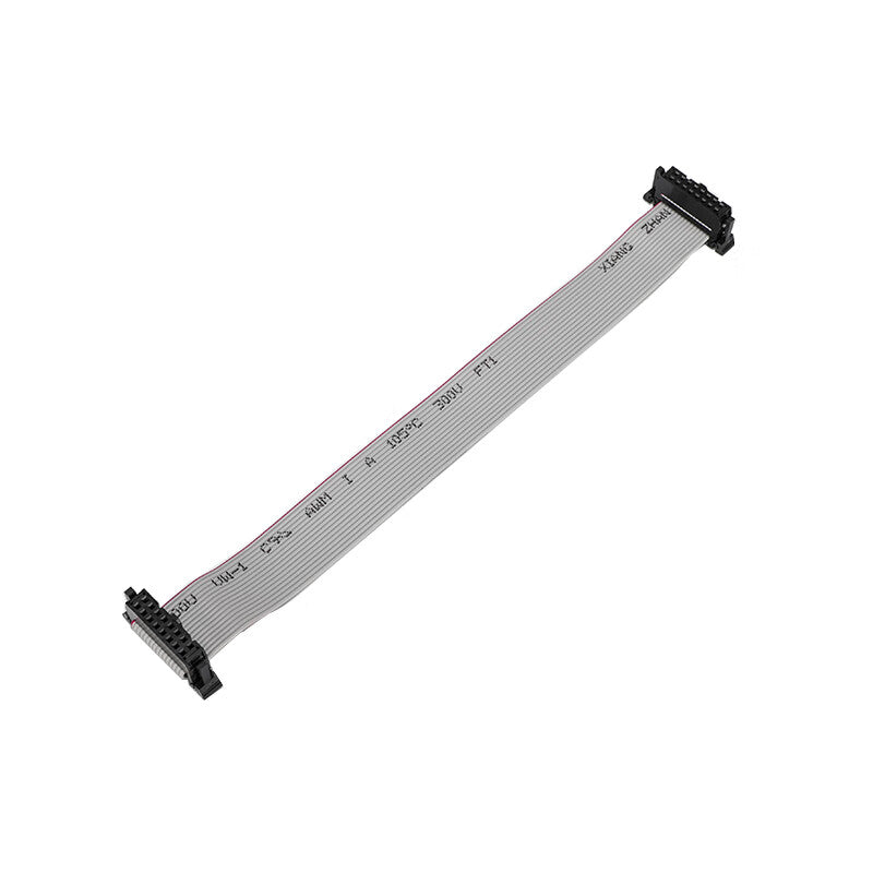 Huijun FC Flat Gray Ribbon Cable with Butterfly Clip, IDC Ribbon Cable, LED Screen Connection Cable, Download Cable, 2.54mm Pitch, 16P-10CM