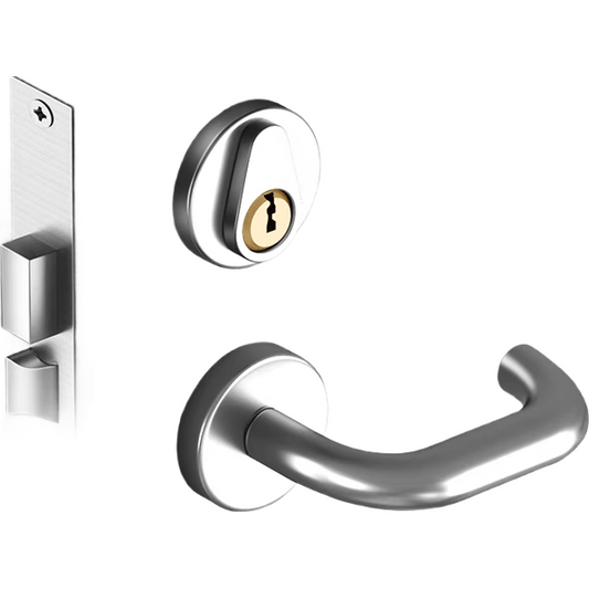 Du'ao fireproof door lock, fire door lock, safety passage door, stainless steel escape door lock, double door lock, commercial use, copper core.