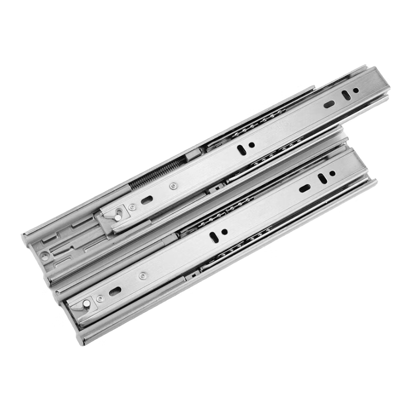 Bingyu Stainless Steel Damping Drawer Slides, Thickened Drawer and Cabinet Three-Section Slides, 12-inch 300mm (1 set), Screws Included, BH-673