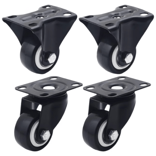 Pango Precision Casters Steering Hand-Push Flatbed Cart Accessories, 2.5-inch, 2 Fixed + 2 Universal Casters