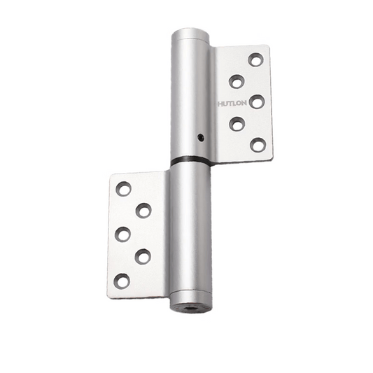 Huitailong concealed door hinges, 6-inch hydraulic buffer spring return hinges, automatic closing self-closing hinges (left opening), 2-pack (Silver).