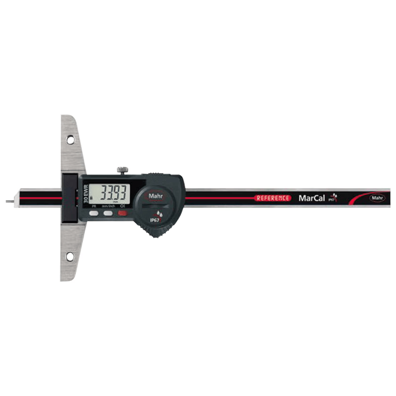 Mahr 30EWR Digital Depth Gauge 4126653/0-300mm, φ1.5mm Needle Probe, with Data Output, IP67 Waterproof Depth Caliper