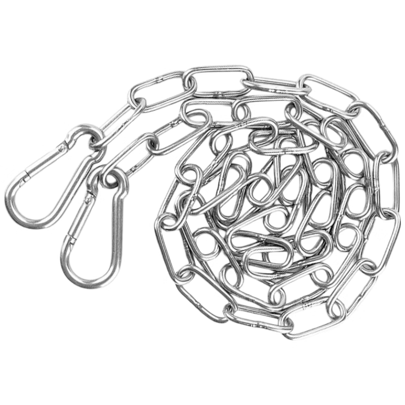 Bingyu 304 Stainless Steel Chain, Clothesline, 3mm Thick Iron Chain, Fence Chain, Towing Chain, 304 Chain 3m + 2 Spring Buckles BH-582