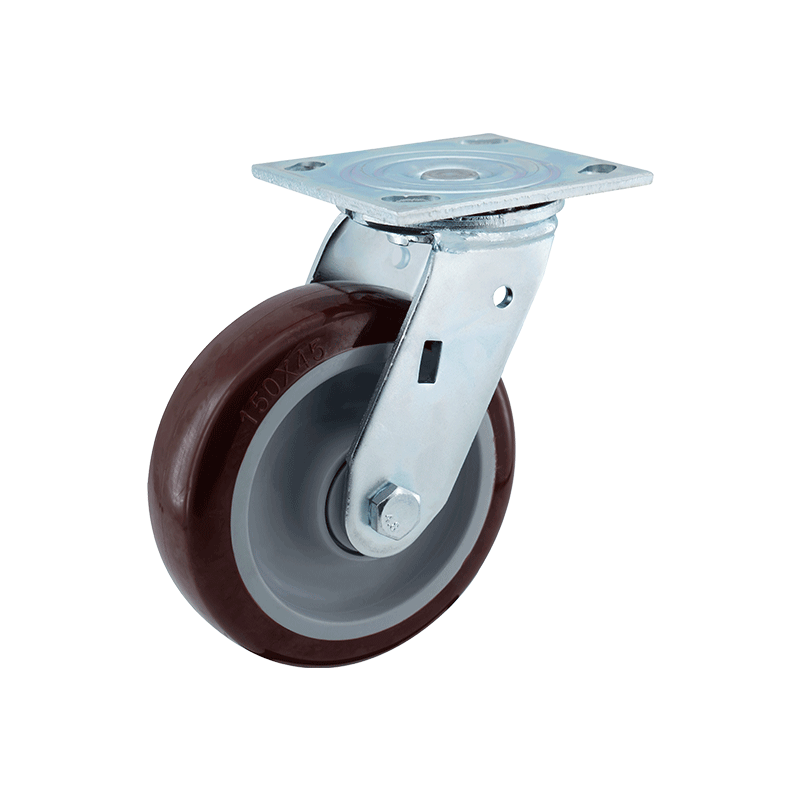 SISTOM casters, 6-inch heavy-duty swivel wheels, 375KG base plate, polyurethane (PU) swivel wheels, single unit.