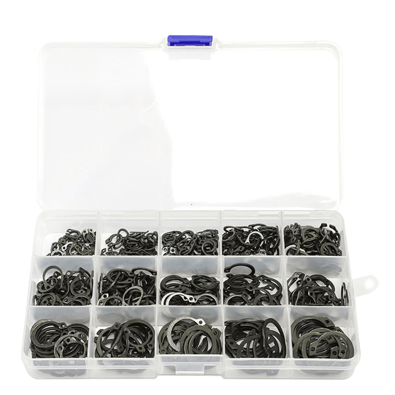 Haisdic [Beijing Warehouse Delivery] C-type circlip and retainer ring, boxed combination set, carbon steel black shaft, Φ5-Φ19 (1 box) HKqy-68