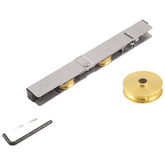 Panggu Precision Balcony Sliding Door PVC Door Floor Roller Track Long Strip Wheel 13X20 Solid Double Copper Wheel 1 unit price
