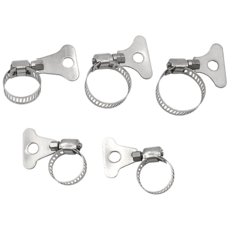 Xiaofeng Precision 201 Stainless Steel Handle-Type Hoist Clamps, Pipe Clamps, and Fixing Connectors 18-32mm [Pack of 5]