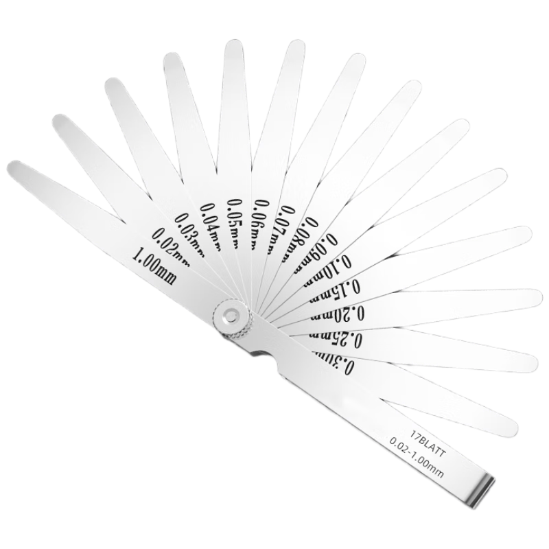 Beefert high-precision feeler gauges and thickness gauges, stainless steel gap gauges, 32 pieces, 0.02-1mm.
