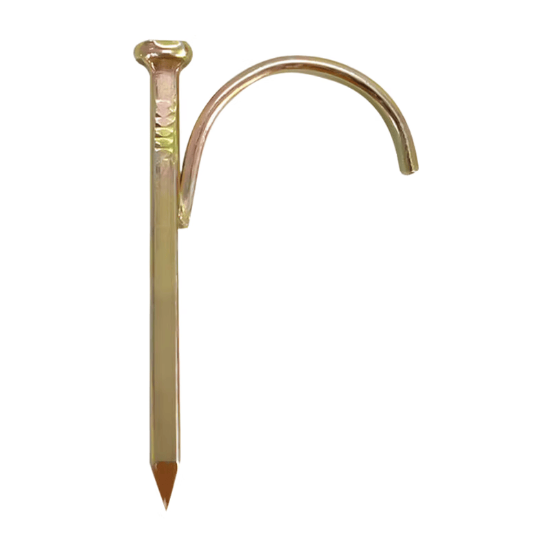 Steel Precast Pipe Hooks, National Standard Quality Pipe Fixing Nails, Hook-and-Fit Integrated Nails, Color Zinc Pipe Clips [Jingcang] 4 points (30 pieces)