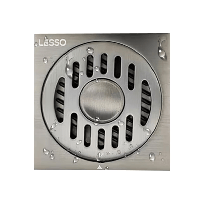 LESSO Stainless Steel Grooved Pipe Fittings Floor Drain - Drainage, Odor Prevention, Anti-clogging - Gunmetal Gray Stainless Steel Floor Drain [Washing Machine Dedicated]