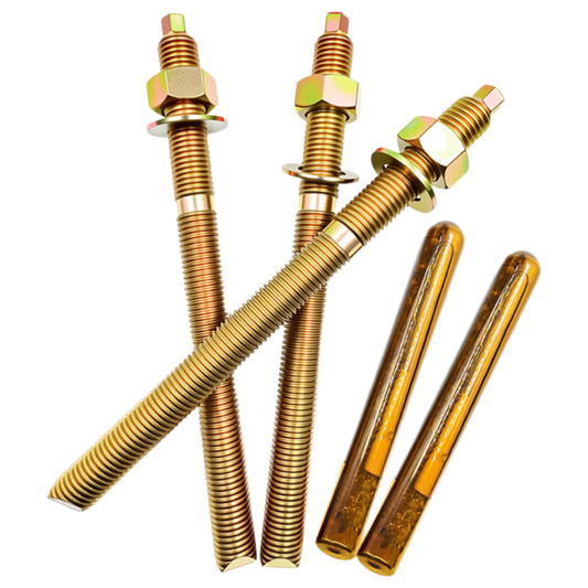 Tianhou Chemical Bolts, Chemical Anchors, Chemical Expansion Bolts, Chemical Expansion Bolt Anchor Agent CM M14*180 (5 sets) 4.8 Grade Color Zinc Strip Agent