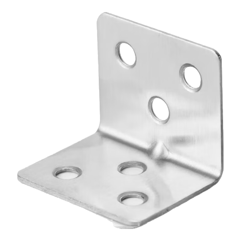 Jingu Lao Stainless Steel Right Angle Bracket, 90-degree Angle Fixing Piece, Furniture Triangular Iron Plate L-shaped Bracket, 10 pieces, Straight Edge, 6 Holes, 30x38x1.2mm
