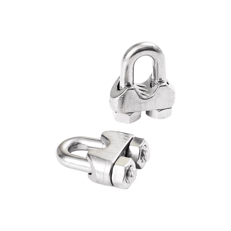 GOOS High Strength 304 Stainless Steel Wire Rope Lock U-Shaped Clamp Steel Wire Body Fastener Assembly Steel Wire Clip Buckle M18 (18mm Steel Wire Rope) [2 Pieces]