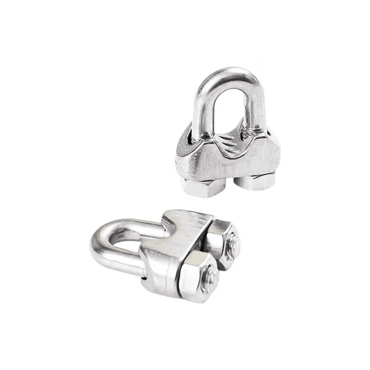 GOOS High Strength 304 Stainless Steel Wire Rope Lock U-Shaped Clamp Steel Wire Body Fastener Assembly Steel Wire Clip Buckle M18 (18mm Steel Wire Rope) [2 Pieces]