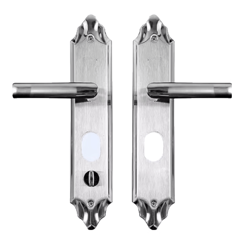 Deqi 304 Stainless Steel Security Door Handle, Anti-pry Multifunctional Handle, Double-adjustable, 9cm Door Thickness [Left and Right Adjustable]