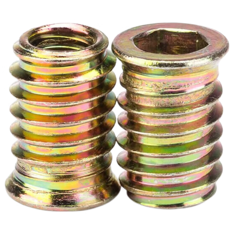 Yongli Shang pre-embedded iron internal and external thread furniture nuts with zinc-coated internal and external thread, 8*13 (10 pieces)