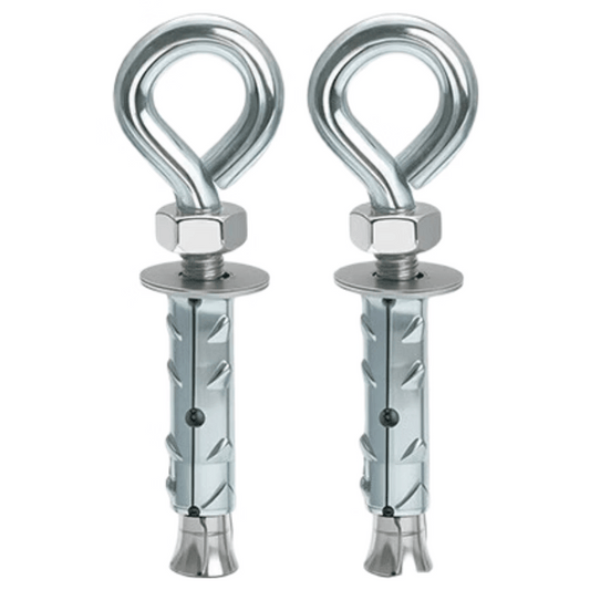 Xiaofeng Precision Machinery - Expandable Galvanized Eye Bolt with Ring, Piercing Bolt, Expandable Circular Hook, Lifting Ring 8*60 (2 pieces)