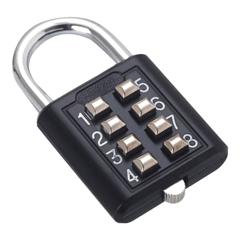 Bingyu 8-digit numeric keypad anti-theft padlock, gym locker/toolbox padlock, black, BH-698
