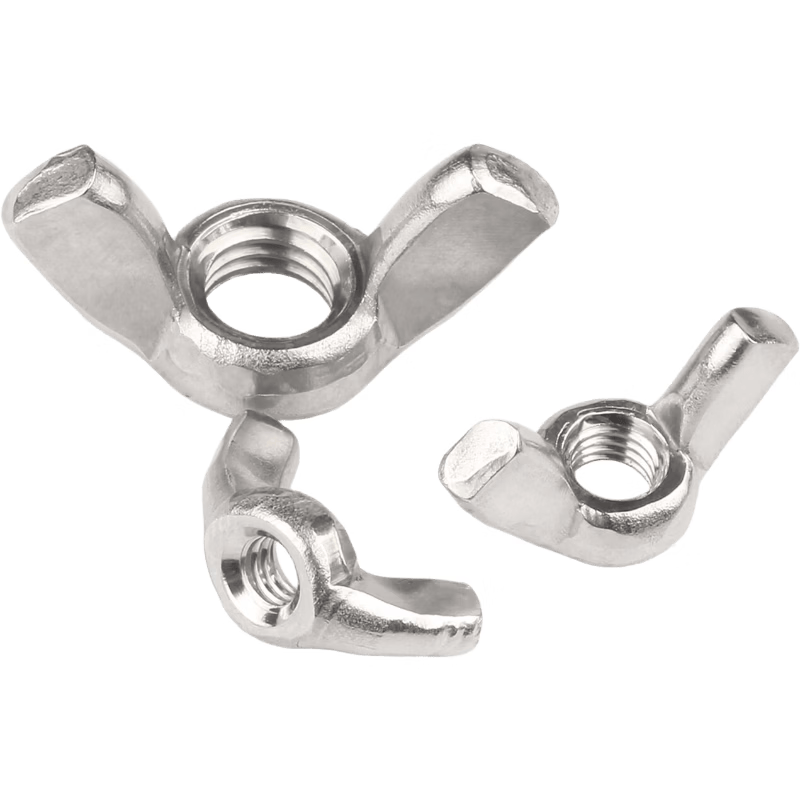 Tengchi (CT) 316 Stainless Steel Wing Nuts, Butterfly-Shaped Nuts, Ingot-Shaped Ram's Horn Hand-Tightening Nuts M8 (10 pieces)