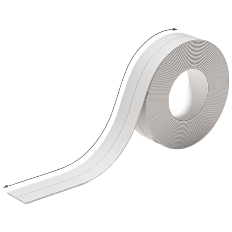 TIMUS PVC sealing strip, door bottom edge trim, door and window gap insulation, dustproof silicone strip, bendable, white - single fold, one roll.