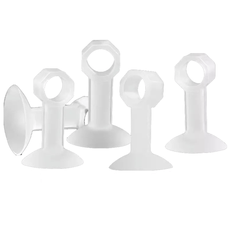 Primary-grade silicone door stoppers, door bumpers, doorstops, no-drill door stops, wall catchers, door locks, door handles, cushioning and anti-collision, transparent 6-pack