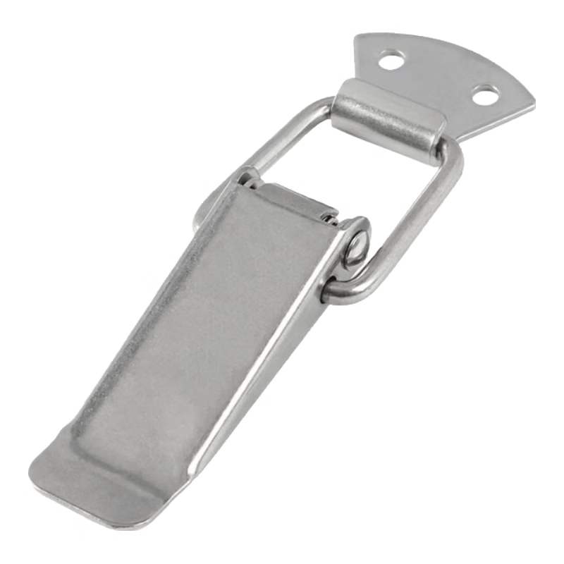 Deqi 304 Stainless Steel Duckbill Spring Hook and Loop Tool Box Lock, Wooden Box Metal Lock, Anti-theft Lock [Small Size] No Lock - 304 Stainless Steel