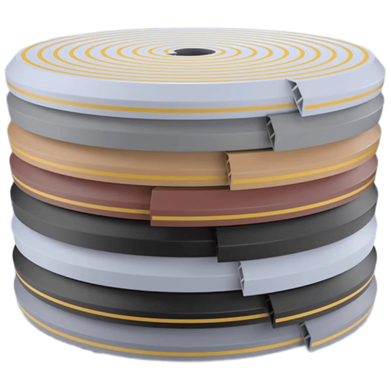 Shouli PVC cable tray, surface-mounted, exposed wiring, floor/wall corner concealed, flexible insulation, pressure resistant, step-proof, curved, 4 meters, white, 2cm thick.
