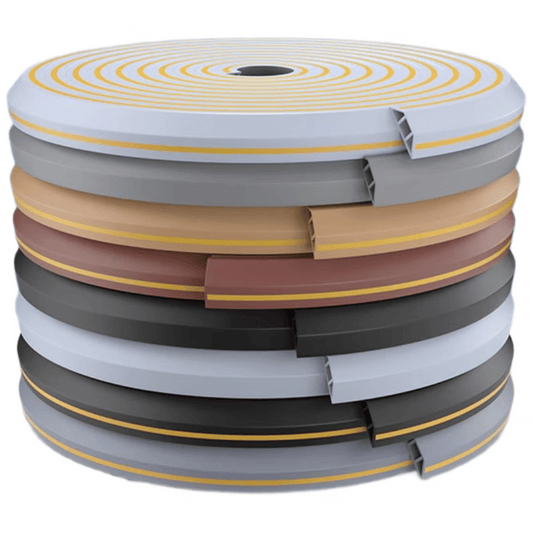 Shouli PVC cable tray, surface-mounted, exposed wiring, floor/wall corner concealed, flexible insulation, pressure resistant, step-proof, curved, 4 meters, white, 2cm thick.