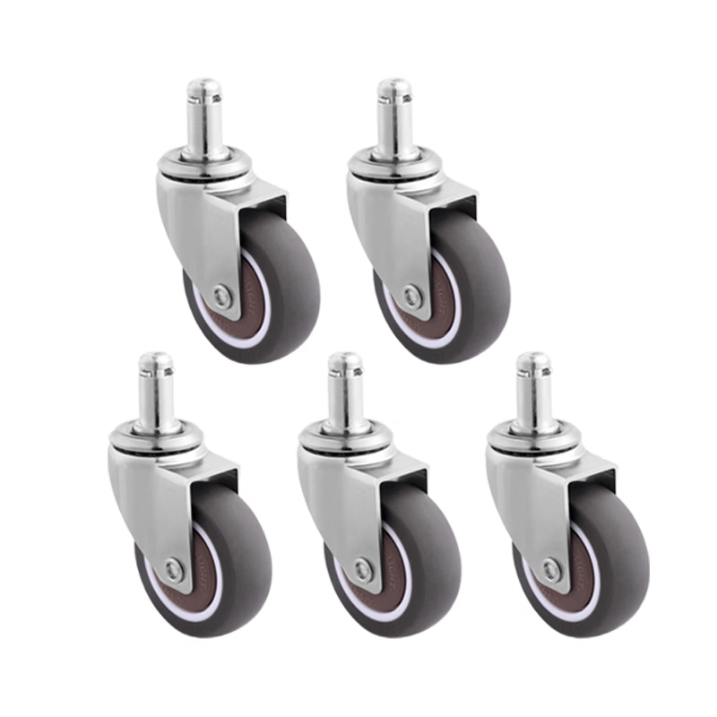 Pango Precision Engineering General Purpose Rubber Computer Swivel Chair Casters, 1.5-inch TPE Gray