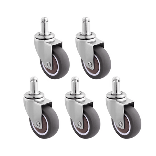 Pango Precision Engineering General Purpose Rubber Computer Swivel Chair Casters, 1.5-inch TPE Gray