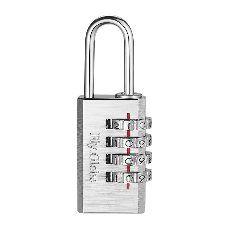 Fly.Globe combination brass padlock, suitcase/backpack lock, luggage/toolbox lock, dormitory/gym locker door lock, silver.