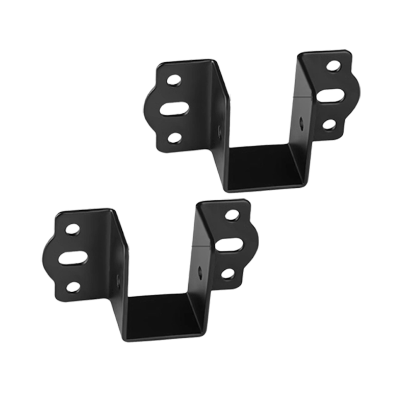 Pango Precision Bed Hinges, Hooks, Corner Brackets, Furniture Connectors, Black U-Shaped Hinges [2.0mm Thick/35mm Clamp] 2-Pack