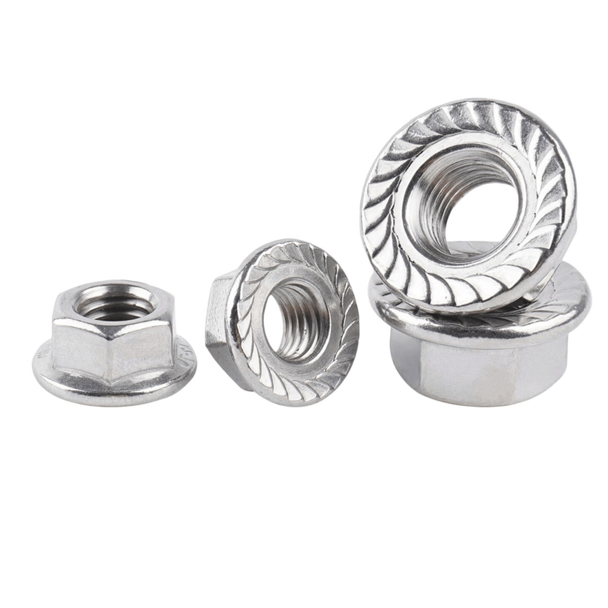 Tengchi (CT) Hexagonal Flange Nuts, Stainless Steel Hexagonal Anti-slip Nuts with Washers, Anti-loosening Nuts, 316 Stainless Steel M8 (20 pieces/pack)