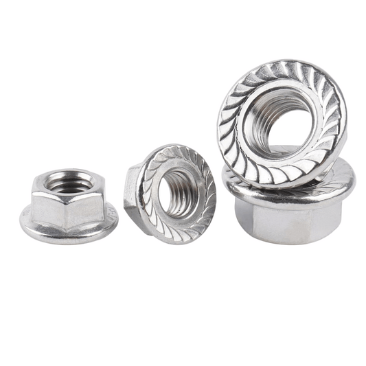 Tengchi (CT) Hexagonal Flange Nuts, Stainless Steel Hexagonal Anti-slip Nuts with Washers, Anti-loosening Nuts, 316 Stainless Steel M8 (20 pieces/pack)