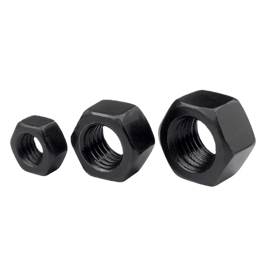 Tengchi (CT) Grade 8 Hex Nuts, High-Strength Carbon Steel Hex Nuts, Blackened Screws and Nuts, M24 (10 pieces)