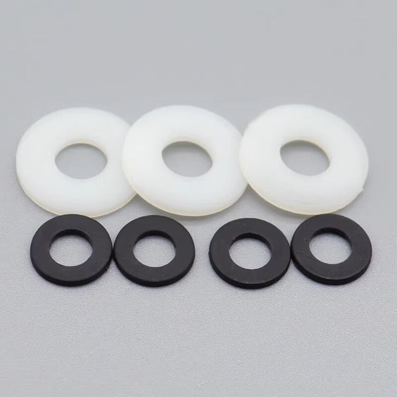 Zhonglicheng Plastic Black Gaskets, Nylon Gaskets, Enlarged Insulating Round Flat Washers 8*16*1 (100 pieces)