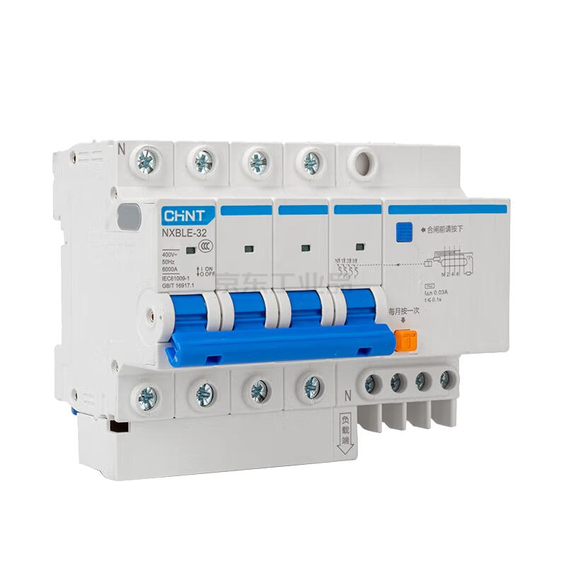 Chint residual current operated circuit breaker; NXBLE-32 4P C16 30mA 6kA