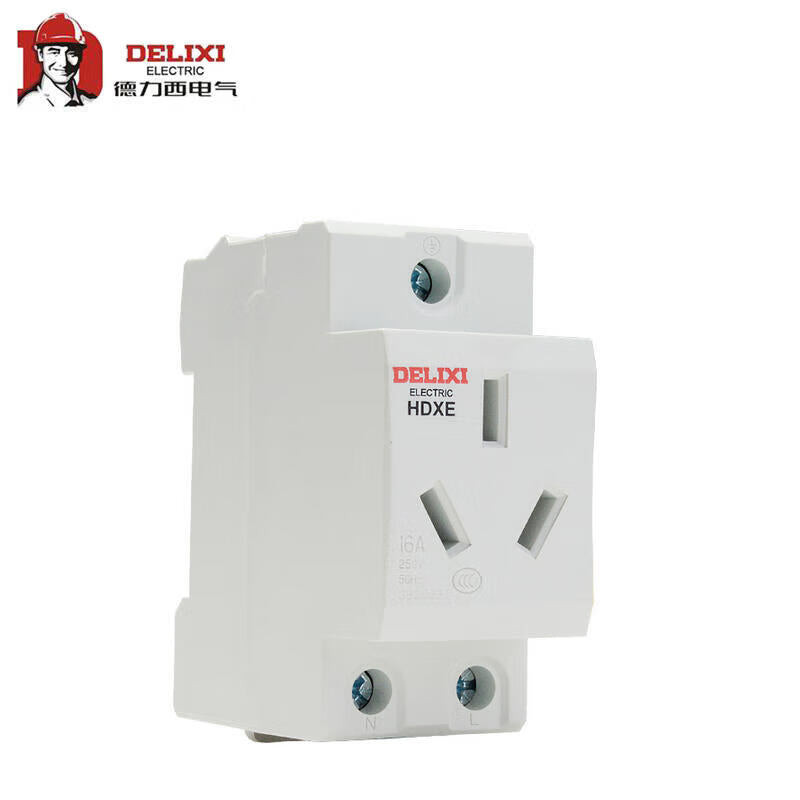 Delixi Electric HDXE rail socket; HDXE socket three plugs 16A