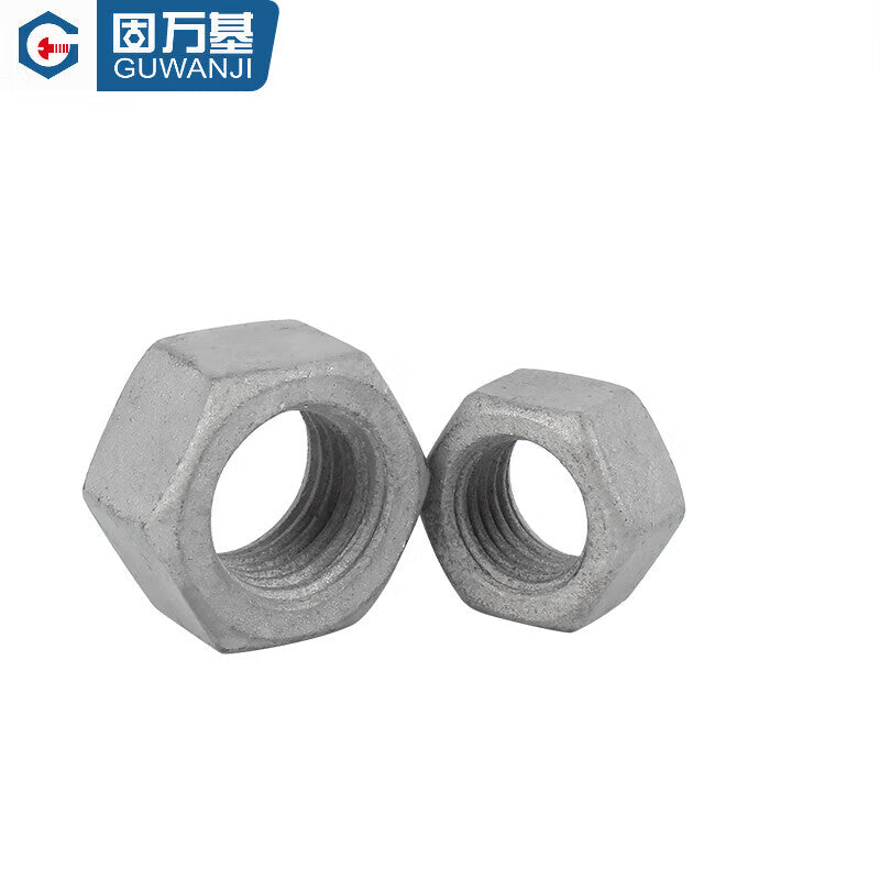 GUWANJI hexagonal nuts, hot-dip galvanized hexagonal screw caps, grade 8 hot-dip galvanized expanded hole nuts, M12 [1 piece]