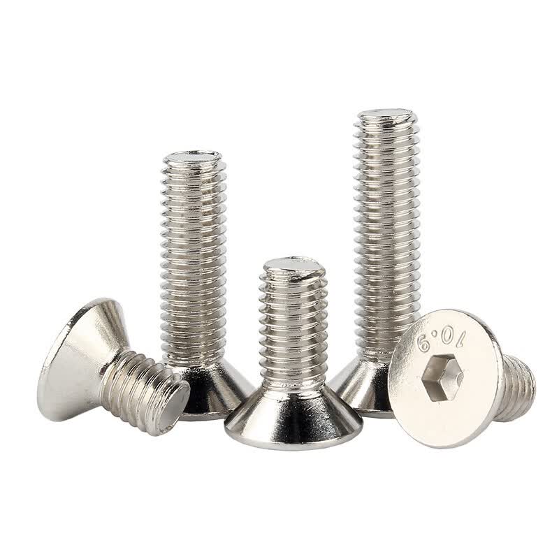 Bocai 10.9 grade nickel-plated countersunk head socket head cap screws, flat head bolts, M8x30 [50 pieces/pack]