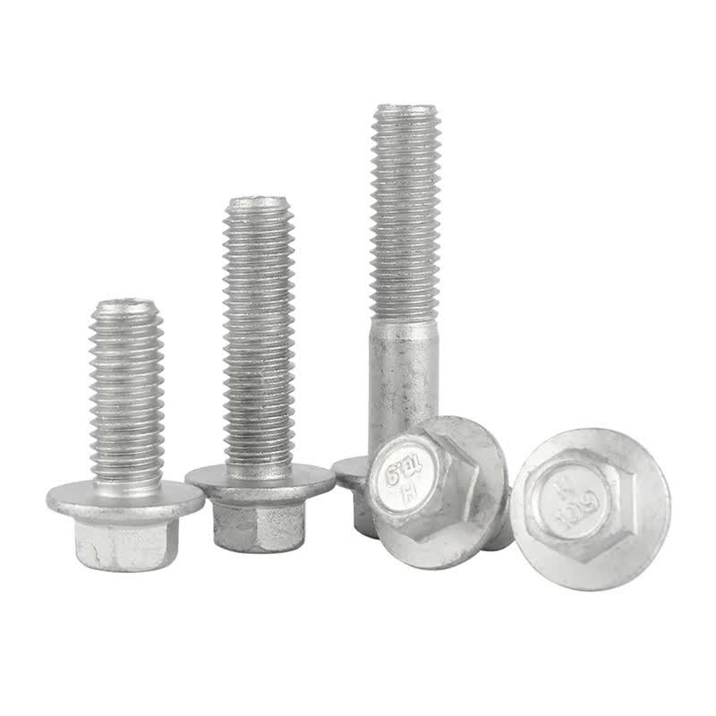 Bocai Hexagonal Flange Bolts, High Strength External Hexagonal Flange Bolts, Dacromet Hexagonal Bolts with Washers, Grade 10.9, M10x60 [20 pieces/pack], Semi-threaded
