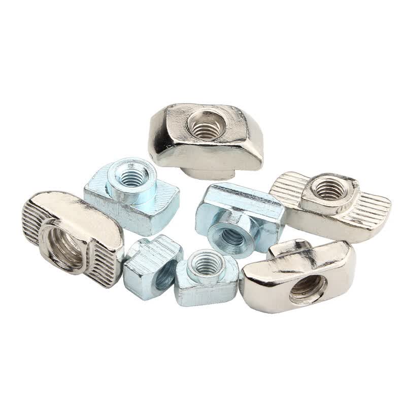 Bocai Profile Nuts, European Standard Nuts, National Standard Aluminum Ship-Shaped Hammerhead Slider Nuts, Spring Nuts, 304 Slider, European Standard Type 20, M5 [1000 pieces/pack]