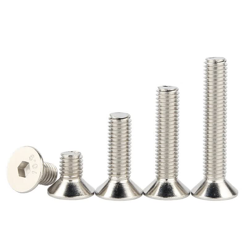 Bocai 10.9 grade nickel-plated countersunk head socket head cap screws, flat head bolts, M8x30 [50 pieces/pack]