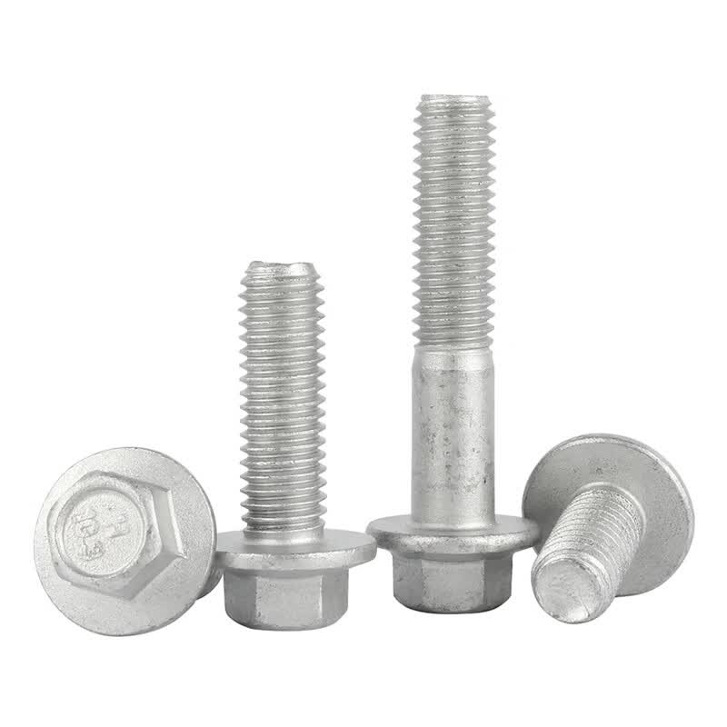 Bocai Hexagonal Flange Bolts, High Strength External Hexagonal Flange Bolts, Dacromet Hexagonal Bolts with Washers, Grade 10.9, M10x60 [20 pieces/pack], Semi-threaded