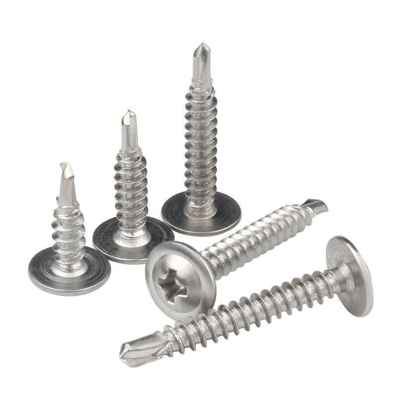 Bocai Phillips head self-drilling screws with washers, stainless steel Phillips head self-drilling screws with washers, galvanized carbon steel dovetail screws, material 410, M4.2x13 (500 pieces/pack).