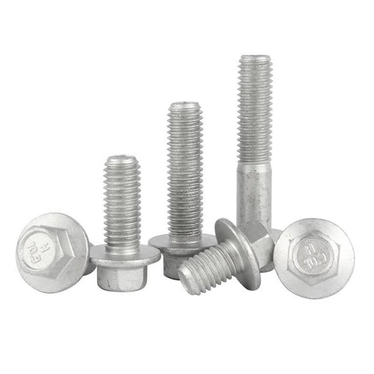 Bocai Hexagonal Flange Bolts, High Strength External Hexagonal Flange Bolts, Dacromet Hexagonal Bolts with Washers, Grade 10.9, M10x60 [20 pieces/pack], Semi-threaded