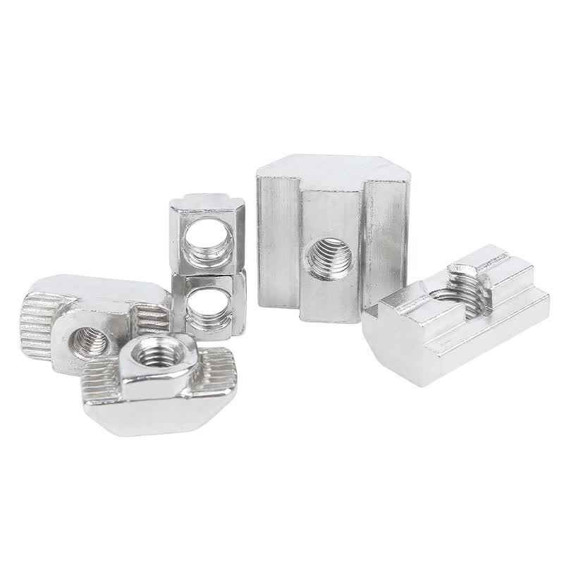 Bocai Profile Nuts, European Standard Nuts, National Standard Aluminum Ship-Shaped Hammerhead Slider Nuts, Spring Nuts, 304 Slider, European Standard Type 20, M5 [1000 pieces/pack]