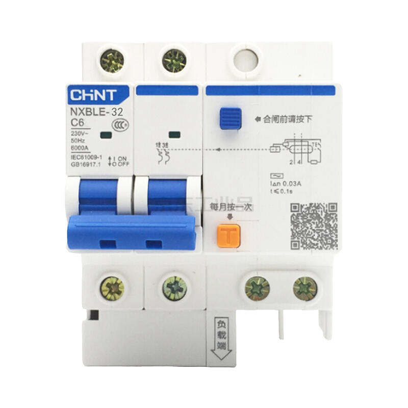 Chint residual current operated circuit breaker; NXBLE-32 2P C6 30mA 6kA