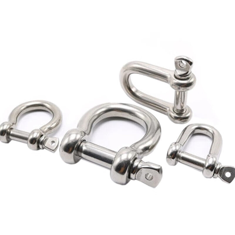 Haisdike HKD-550 304 Stainless Steel European Style Bow-Shaped Shackle with Bow-Shaped Ring, Wire Rope Lock, Chain Link, M12 [880 kg Load Capacity]