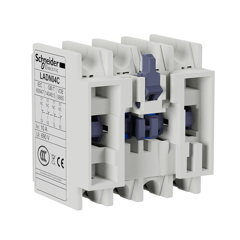 Schneider Electric TeSys contactor auxiliary contact module, 0NO+4NC; LADN04C (new and old colors shipped randomly)